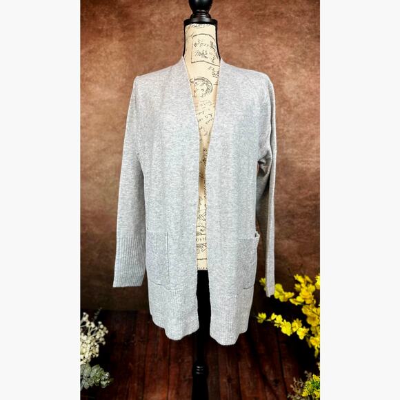 Love Ellie Two Pocket Open Cardigan - Gray - size L - Picture 2 of 13